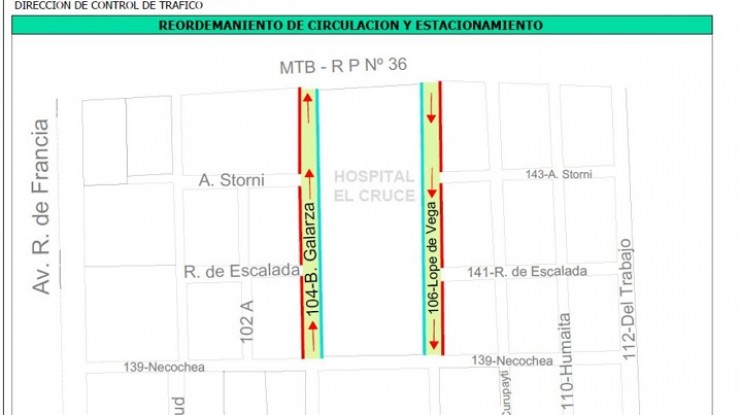 Cambio de circulación y estacionamiento en barrio Altamira